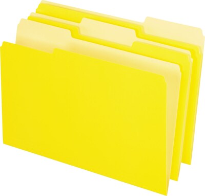 Pendaflex File Folder, 1/3-Cut Tab, Legal Size, Yellow, 100/Box (153 1/3 YEL)