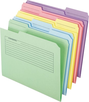 Pendaflex Printed Notes Folders, 1/3 Cut Top Tab, Letter, Assorted, 30/Pack