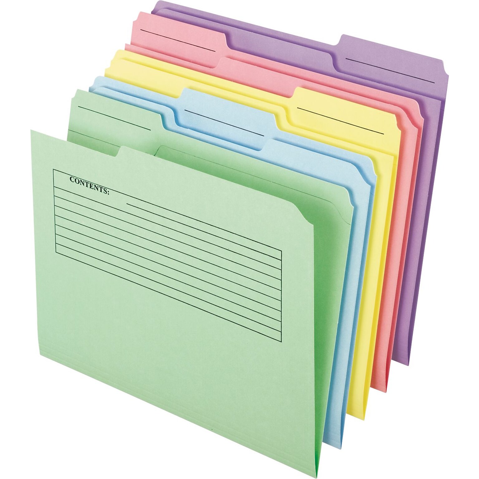 Pendaflex Recycled File Folder, 1/3-Cut Tab, Assorted, Letter Size, Assorted Colors, 30/Pack (45269)