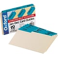 Oxford Laminated Tab Index Card Guides, Monthly, 1/3 Tab, Manila, 5 x 8, 12/Box