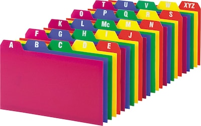Oxford Alpha Card Guides, Assorted Colors, 3 x 5, 25/Set (73153)