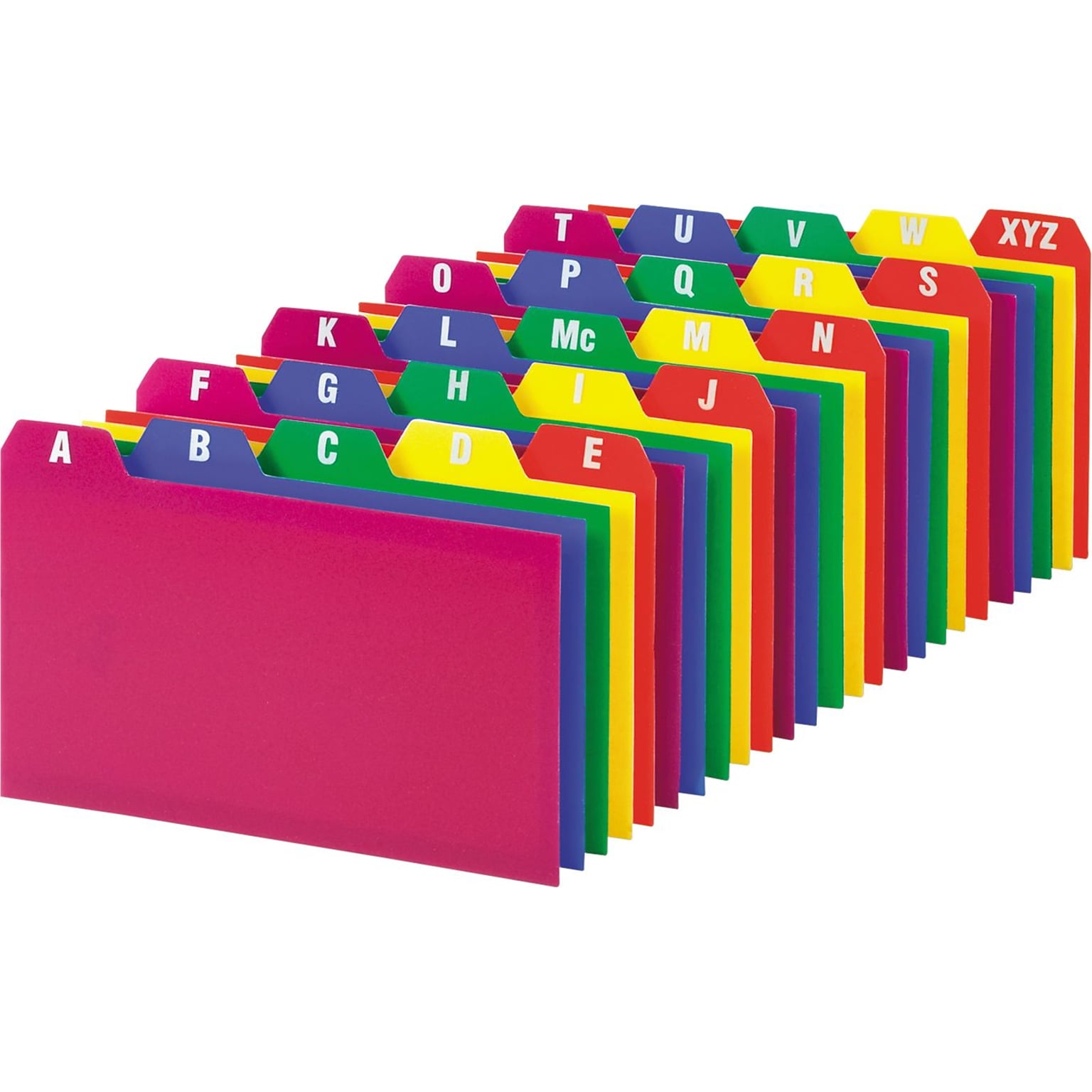 Oxford Alpha Card Guides, Assorted Colors, 3 x 5, 25/Set (73153)