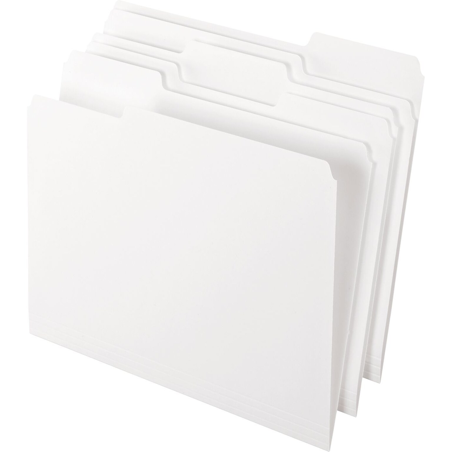 Pendaflex Two-Tone Recycled File Folder, 1/3-Cut Tab, Assorted, Letter Size, White, 100/Box (152 1/3 WHI)