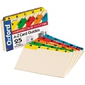 Oxford Laminated Tab Alpha Index Card Guides, 4 x 6, Manila, 25/Set (OXF04635)