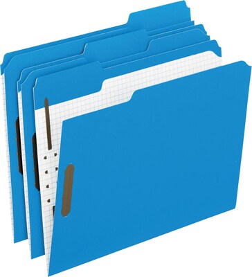 Pendaflex Reinforced Top Fastener Folders, 1/3 Cut, Letter, Blue, 50/Box (21301)