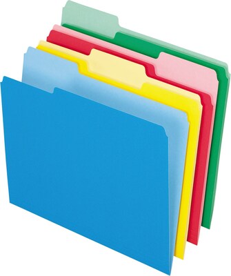 Pendaflex Two-Tone File Folders, 1/3 Cut Top Tab, Letter, Assorted Colors, 24/Pack