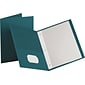Oxford Twin-Pocket Folders with 3 Fasteners, Letter, 1/2" Capacity, Teal, 25/Bx