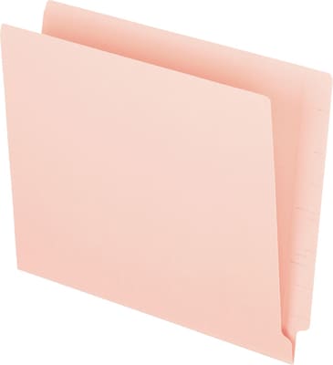 Pendaflex Reinforced End Tab File Folder, Straight Cut, Letter Size, Pink, 100/Box (PFX H110DP)