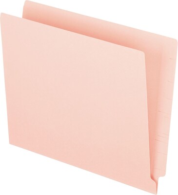 Pendaflex Reinforced End Tab File Folder, Straight Cut, Letter Size, Pink, 100/Box (PFX H110DP)
