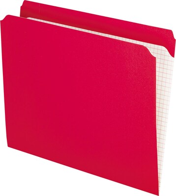 Pendaflex Recycled File Folder, Straight Cut, Letter Size, Red, 100/Box (R152 RED)