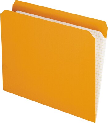 Pendaflex Reinforced Top Tab File Folders, Straight Cut, Letter, Orange, 100/Box