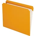 Pendaflex Reinforced Top Tab File Folders, Straight Cut, Letter, Orange, 100/Box