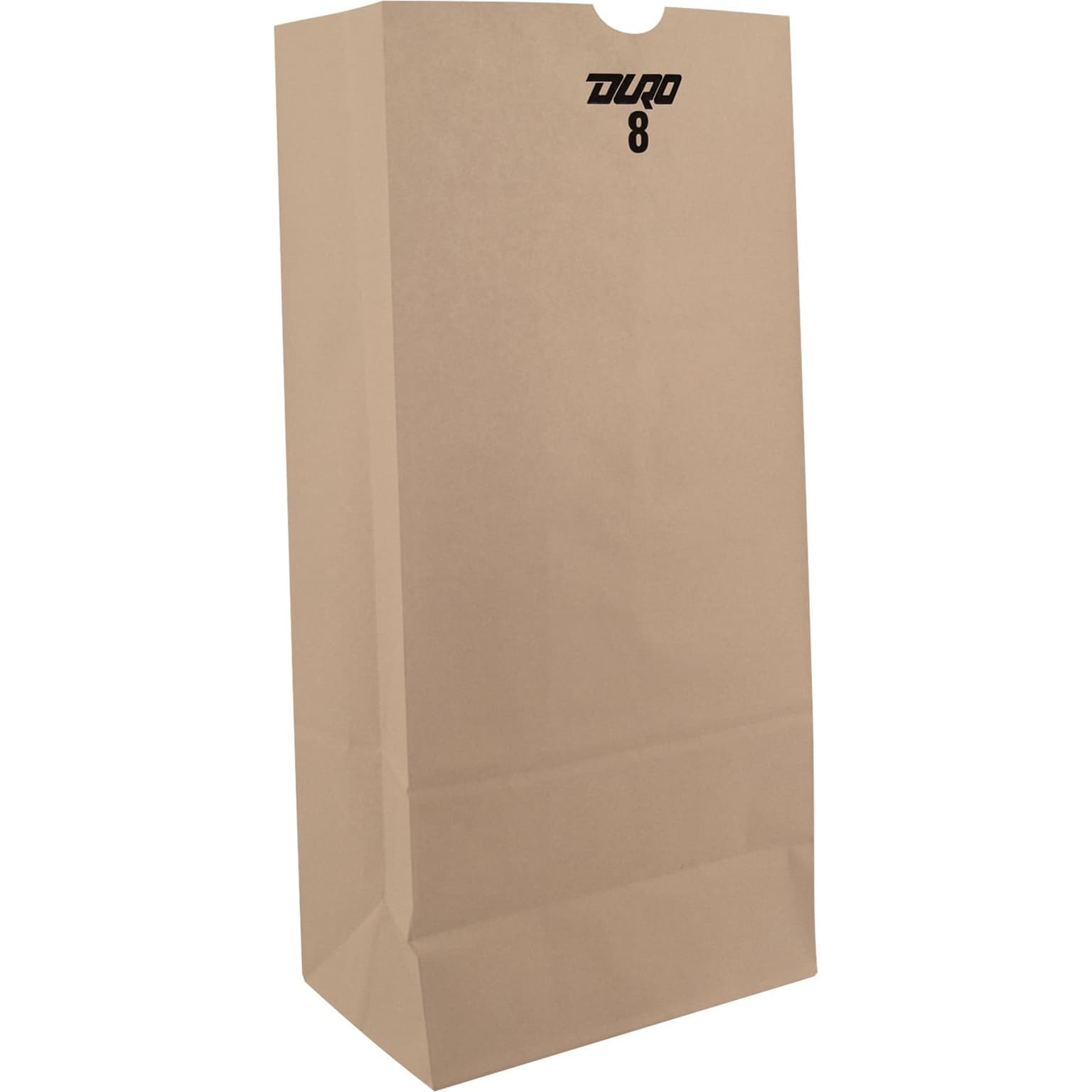 Duro Kraft Paper Bags, 6 1/8 x 4 1/6 x 12 7/16, White, 500/Ct