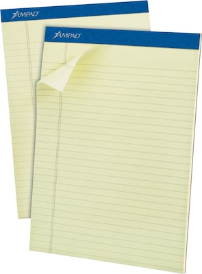 Ampad Pastel Pads, Legal/Wide Rule, Letter, Green Tint, Micro Perforated, 50-Sheets, Dozen