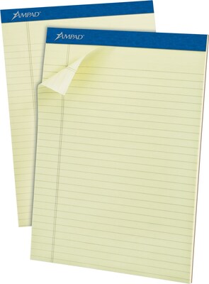 Ampad Pastel Pads, Legal/Wide Rule, Letter, Green Tint, Micro Perforated, 50-Sheets, Dozen