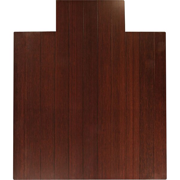 Anji Mountain Deluxe Roll-Up Bamboo Chair Mat, Standard Lip, 44 x 52, Dark Cherry