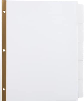 Staples® Write-On™ BIG TAB 5-Tab Set Dividers, White Tabs, 4/Pack (13508)