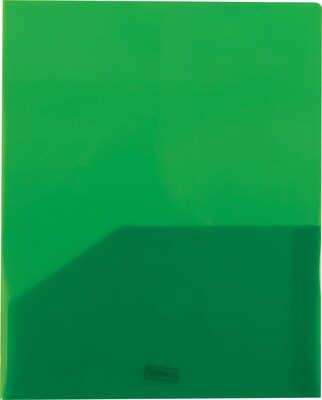 Staples 2 Pocket Plastic Presentation Folder, Letter Size, Green (ST26383-CC)