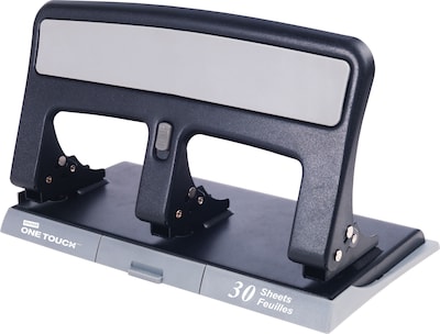 One-Touch® 30-Sheet Heavy-Duty 3-Hole Punch