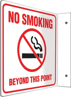 Accuform No Smoking Beyond This Point Projection Sign, Red/Black/White, 8H x 8W (PSP493)