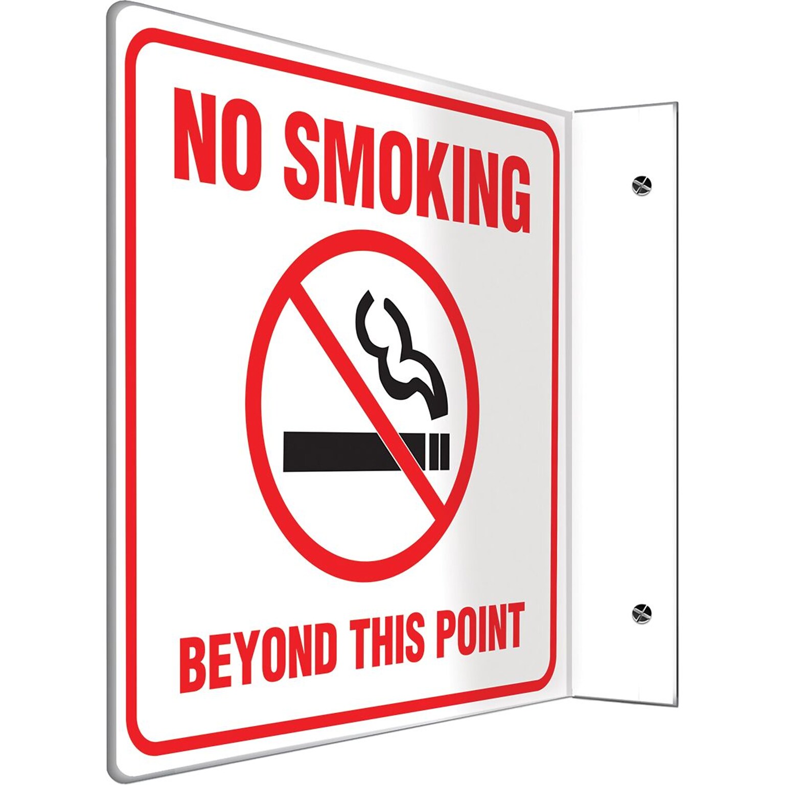 Accuform No Smoking Beyond This Point Projection Sign, Red/Black/White, 8H x 8W (PSP493)