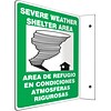 Accuform Signs® Severe Weather Shelter Area Projection Sign, Black/Blue/White, 12H x 9W, 1/Pack (S