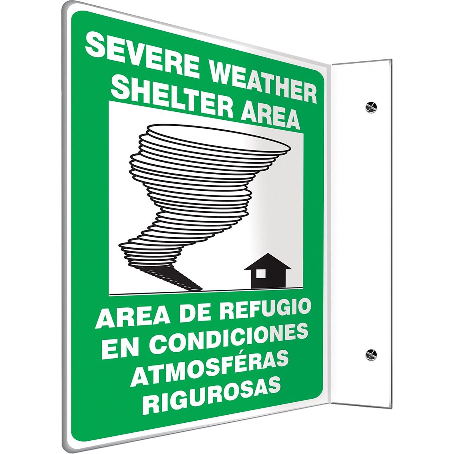 Accuform Severe Weather Shelter Area Projection Sign, Black/Blue/White, 12H x 9W (SBPSP442)