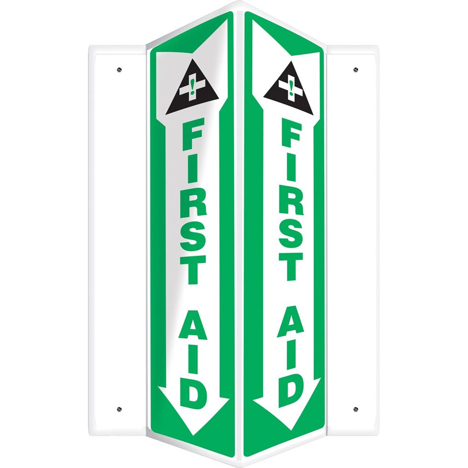 Accuform First Aid Projection Sign, Green/White, 18H x 4W (PSP368)