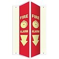 Accuform Signs® Fire Alarm Projection Sign, White/Red, 24H x 4W, 1/Pack (PSP327)