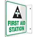 Accuform First Aid Station Projection Sign, Green/Black/White, 8H x 8W (PSP723)