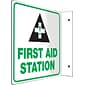 Accuform First Aid Station Projection Sign, Green/Black/White, 8"H x 8"W (PSP723)