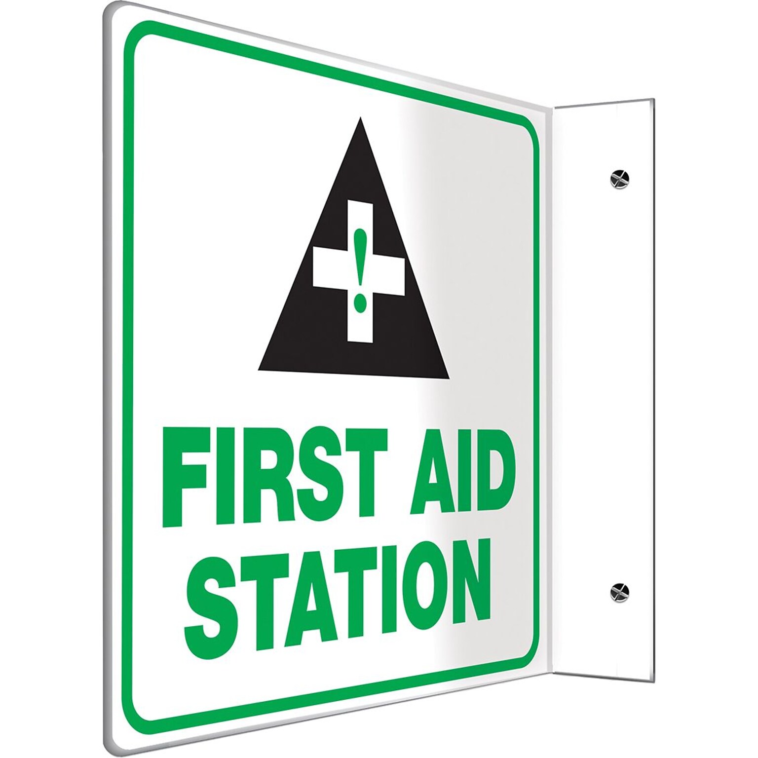 Accuform First Aid Station Projection Sign, Green/Black/White, 8H x 8W (PSP723)
