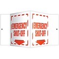 Accuform Signs® Emergency Shut-Off Projection Sign, Red/White, 6H x 5W, 1/Pack