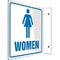 Accuform Women Restroom Projection Sign, Blue/White, 8"H x 8"W (PSP745)