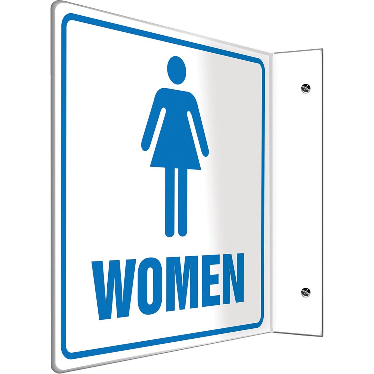 Accuform Signs® Women Restroom Projection Sign, Blue/White, 8H x 8W, 1/Pack