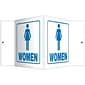 Accuform Women Restroom Projection Sign, Blue/White, 6"H x 5"W (PSP633)