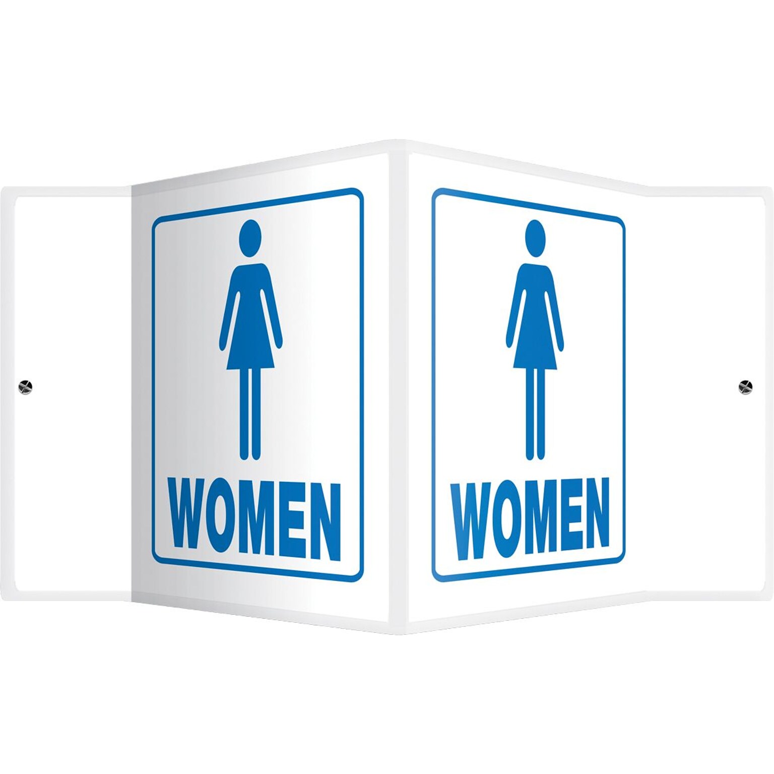 Accuform Signs® Women Restroom Projection Sign, Blue/White, 6H x 5W, 1/Pack