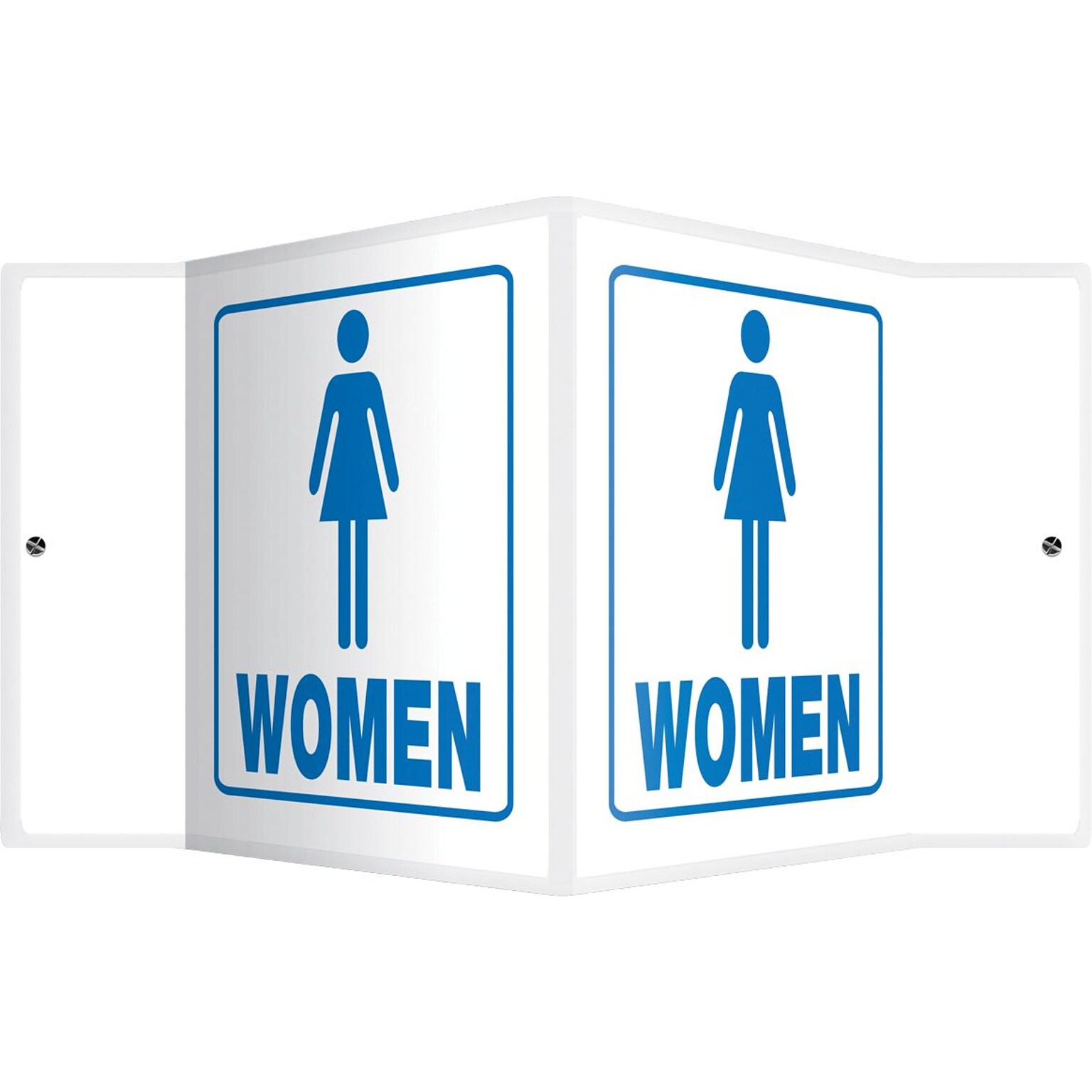 Accuform Women Restroom Projection Sign, Blue/White, 6H x 5W (PSP633)