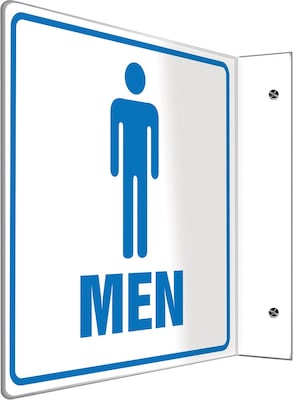 Accuform Men Restroom Projection Sign, Blue/White, 8H x 8W (PSP734)