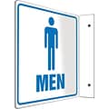 Accuform Signs® Men Restroom Projection Sign, Blue/White, 8H x 8W, 1/Pack
