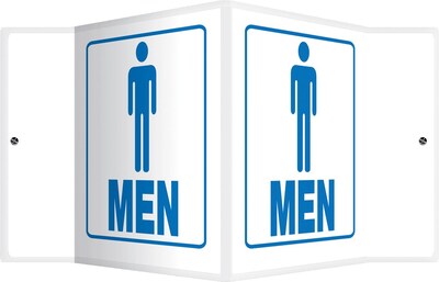 Accuform Men Restroom Projection Sign, Blue/White, 6H x 5W (PSP622)