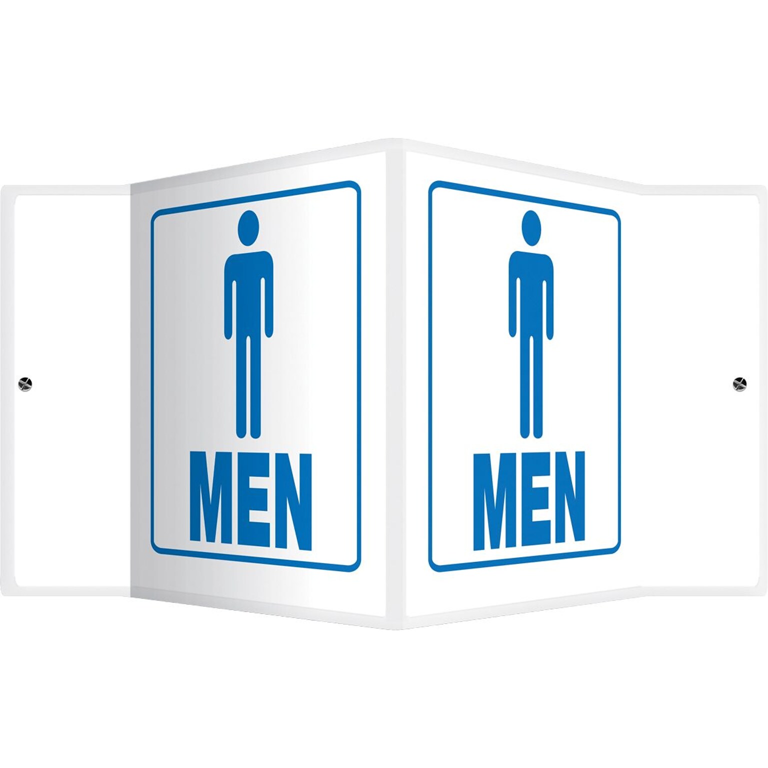 Accuform Signs® Men Restroom Projection Sign, Blue/White, 6H x 5W, 1/Pack