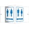 Accuform Signs® Restroom Projection Sign, Blue/White, 6H x 5W, 1/Pack