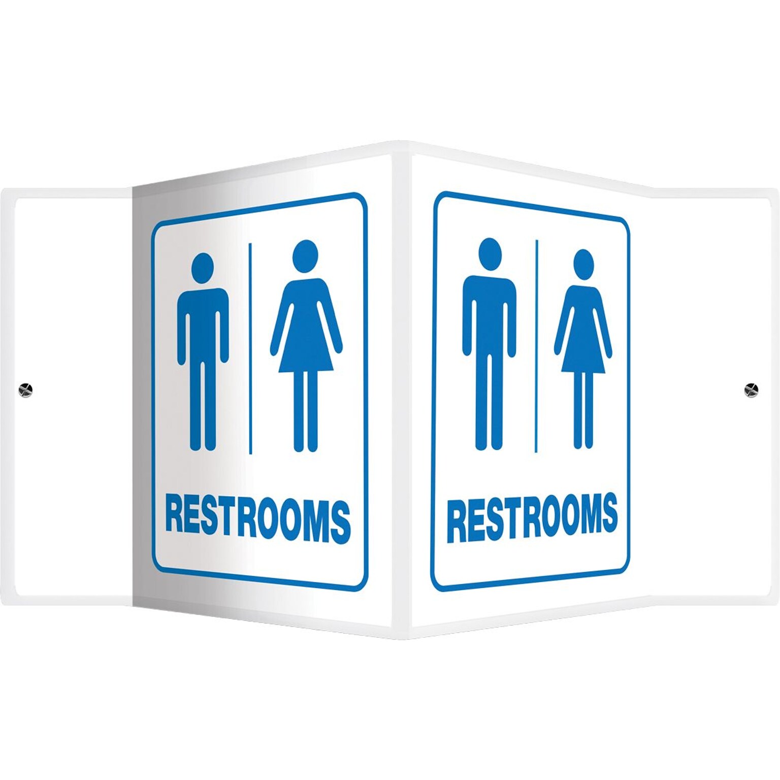 Accuform Restroom Projection Sign, Blue/White, 6H x 5W (PSP630)