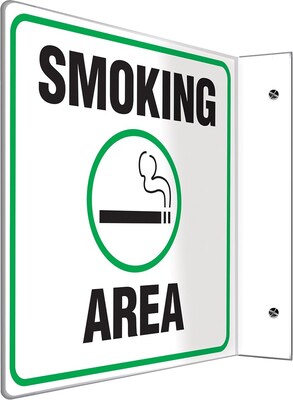 Accuform Signs® Smoking Area Projection Sign, Green/Black/White, 8H x 8W, 1/Pack