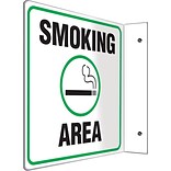 Accuform Signs® Smoking Area Projection Sign, Green/Black/White, 8H x 8W, 1/Pack