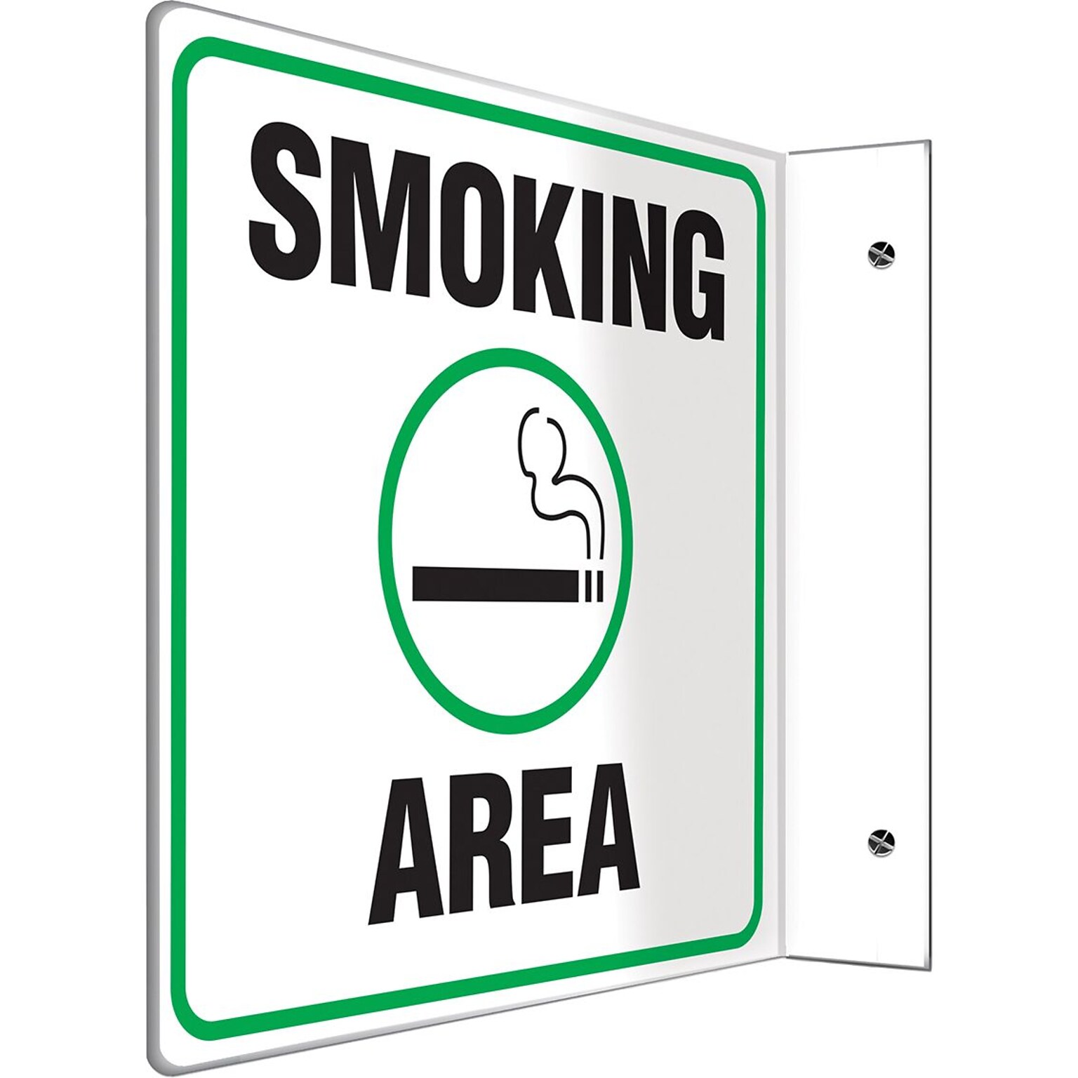Accuform Smoking Area Projection Sign, Green/Black/White, 8H x 8W (PSP495)