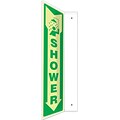 Accuform Signs® Shower Projection Sign, Green/White, 18H x 4W, 1/Pack (PSP916)
