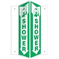 Accuform Signs® Shower Projection Sign, Green/White, 18H x 4W, 1/Pack (PSP387)