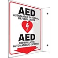 Accuform AED Automated External Defibrillator.. Projection Sign, Black/Red/White, 12H x 9W (SBPSP7